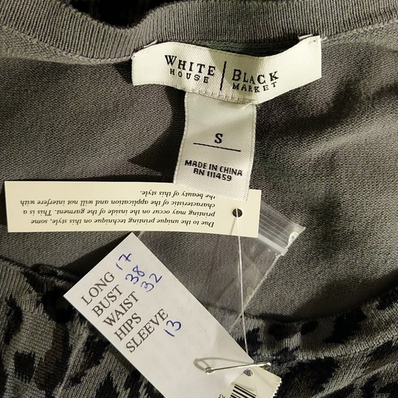 WHBM animal print cropped top short sleeve shrug S - Picture 2 of 7